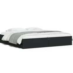 vidaXL Estructura cama con cajones madera ingeniería negra 200x200 cm Negro Best
