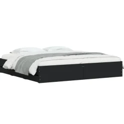 vidaXL Estructura cama con cajones madera ingeniería negra 200x200 cm Negro Best