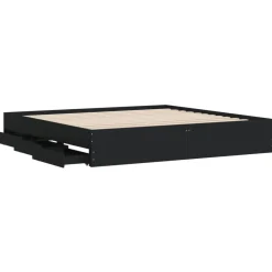 vidaXL Estructura cama con cajones madera ingeniería negra 200x200 cm Negro Best