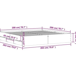 vidaXL Estructura cama con cajones madera ingeniería negra 200x200 cm Negro Best