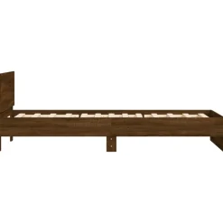 vidaXL Camas Y Accesorios-Estructura cama con cabecero sin colchón marrón roble 100x200cm