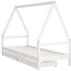 Niños vidaXL Mobiliario Para Bebés Y Niños Pequeños-Estructura cama niños con cajones madera pino 80x200 cm