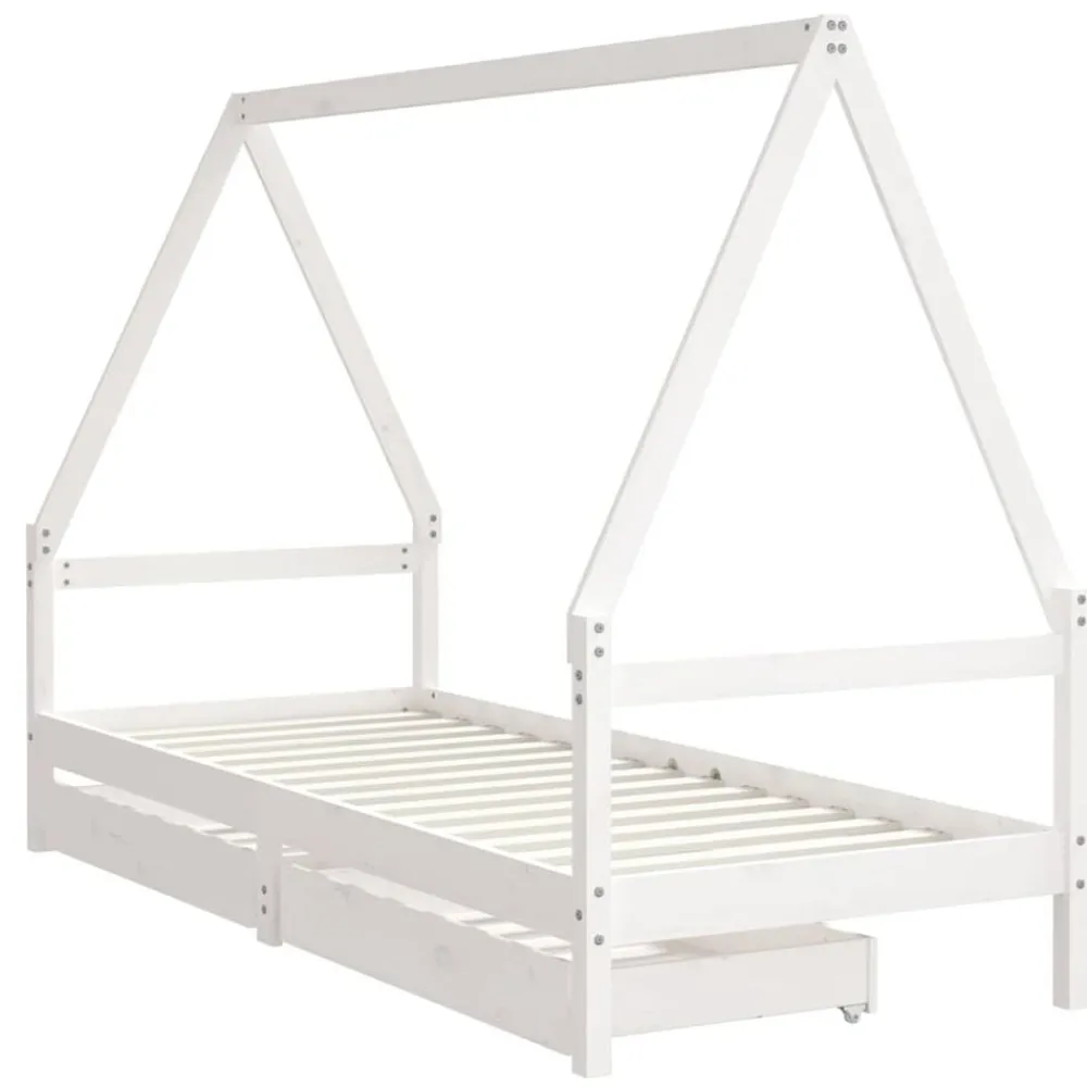 Niños vidaXL Mobiliario Para Bebés Y Niños Pequeños-Estructura cama niños con cajones madera pino 80x200 cm
