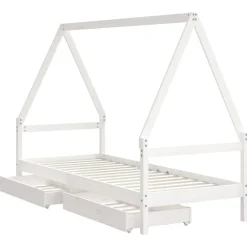 Niños vidaXL Mobiliario Para Bebés Y Niños Pequeños-Estructura cama niños con cajones madera pino 80x200 cm