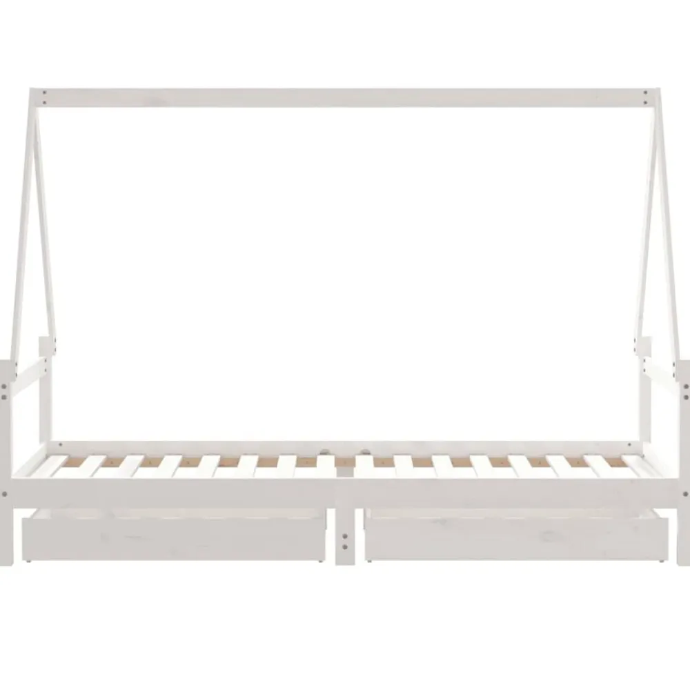 Niños vidaXL Mobiliario Para Bebés Y Niños Pequeños-Estructura cama niños con cajones madera pino 80x200 cm