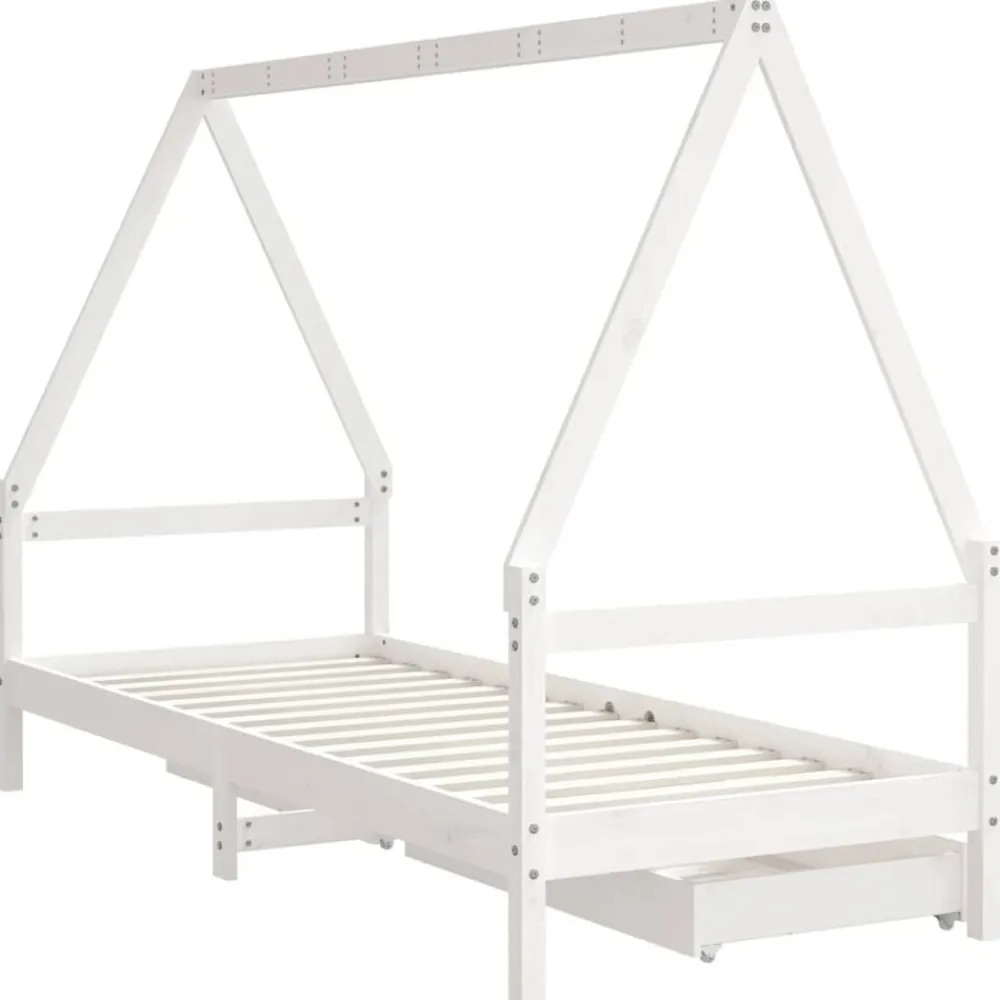 Niños vidaXL Mobiliario Para Bebés Y Niños Pequeños-Estructura cama niños con cajones madera pino 80x200 cm