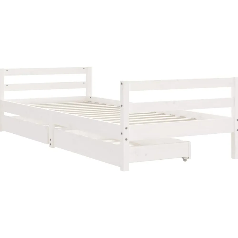Niños vidaXL Mobiliario Para Bebés Y Niños Pequeños-Estructura cama niños con cajones madera pino 80x200 cm