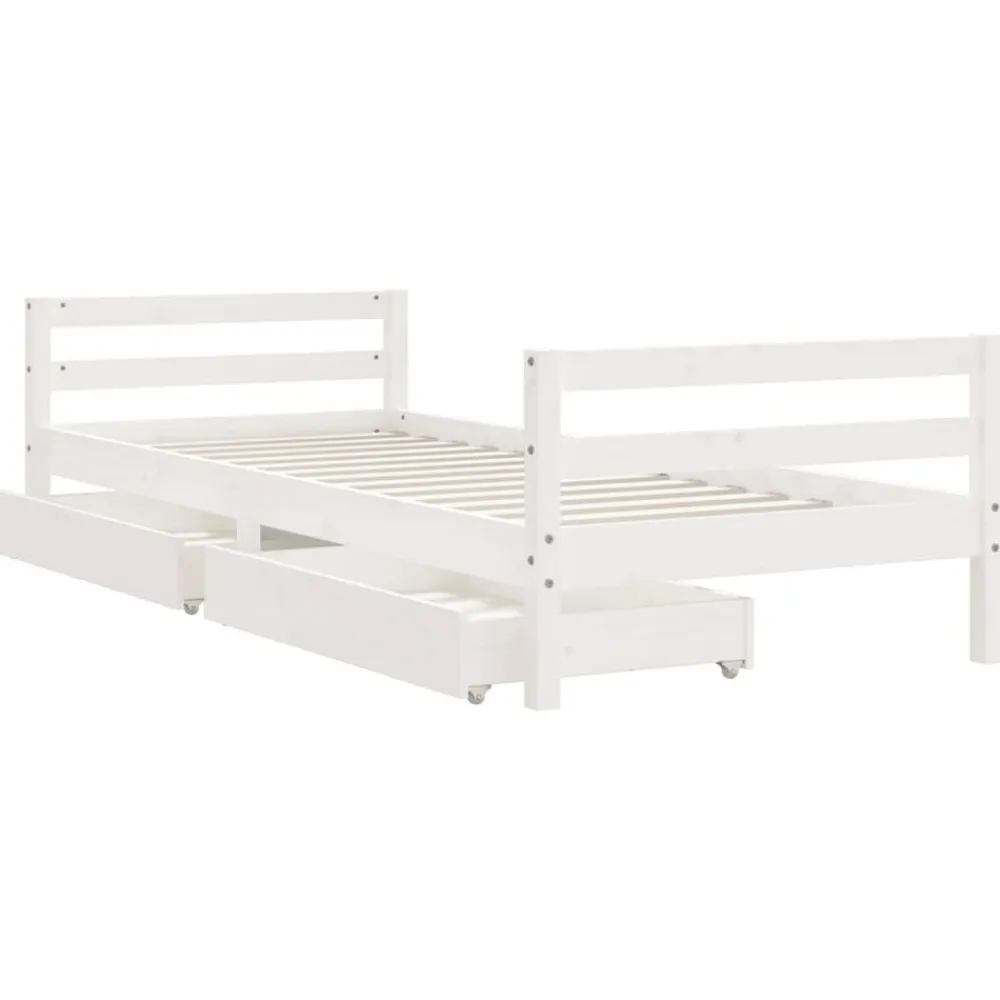 Niños vidaXL Mobiliario Para Bebés Y Niños Pequeños-Estructura cama niños con cajones madera pino 80x200 cm