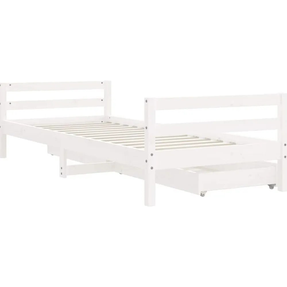 Niños vidaXL Mobiliario Para Bebés Y Niños Pequeños-Estructura cama niños con cajones madera pino 80x200 cm