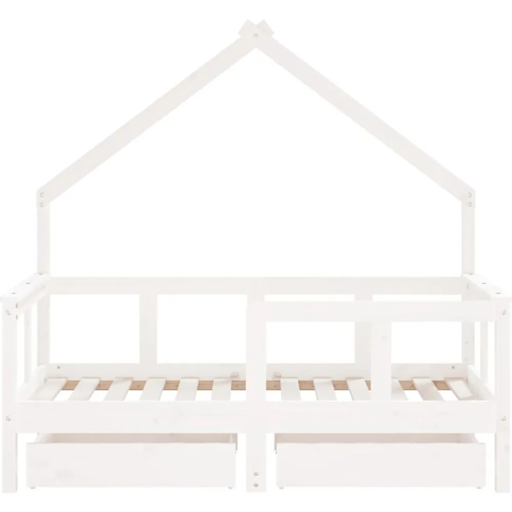 vidaXL Estructura cama niños con cajones madera pino 70x140 cm Blanco Outlet