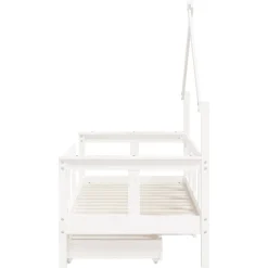 vidaXL Estructura cama niños con cajones madera pino 70x140 cm Blanco Outlet