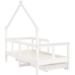 vidaXL Estructura cama niños con cajones madera pino 70x140 cm Blanco Outlet