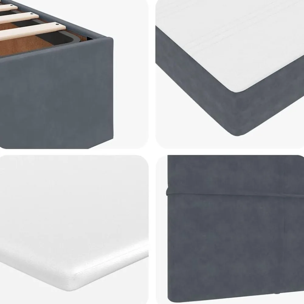 vidaXL Estructura cama otomana colchones terciopelo Gris oscuro Best
