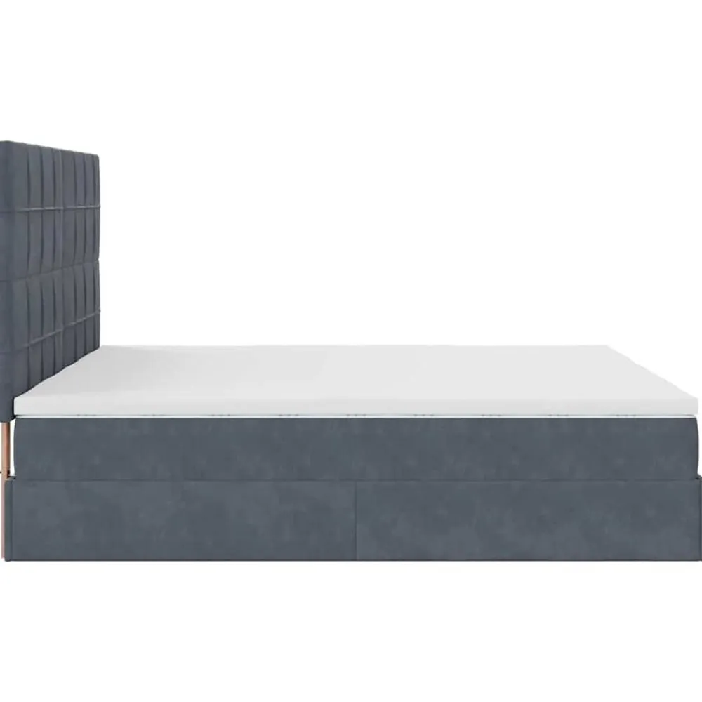 vidaXL Estructura cama otomana colchones terciopelo Gris oscuro Best