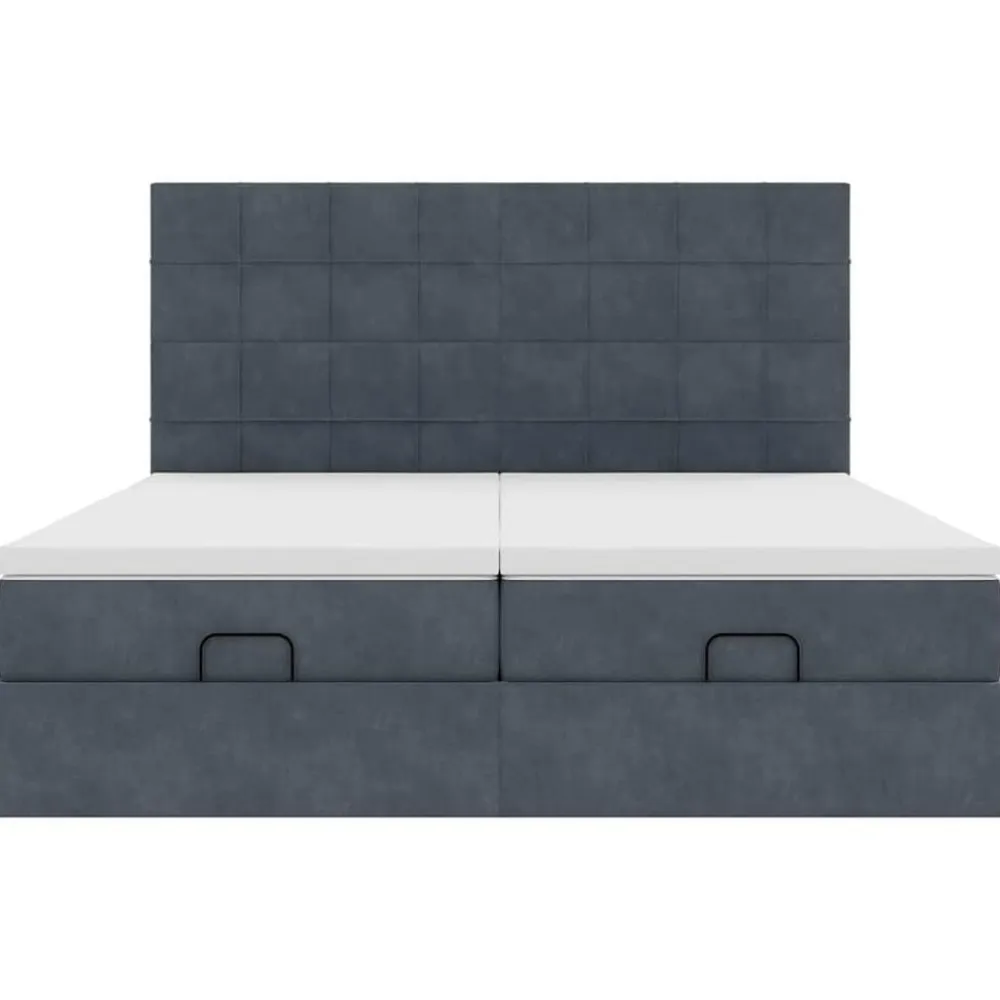 vidaXL Estructura cama otomana colchones terciopelo Gris oscuro Best