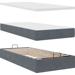 vidaXL Estructura cama otomana colchones terciopelo Gris oscuro Best