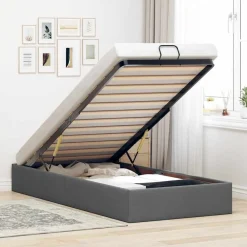 vidaXL Estructura cama otomana sin colchón tela 80x200cm Gris oscuro New