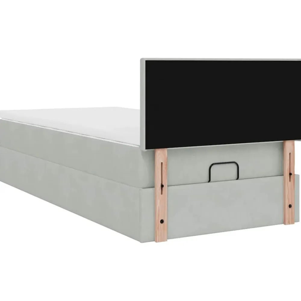 vidaXL Camas Y Accesorios-Estructura cama otomana colchón terciopelo 80x200cm
