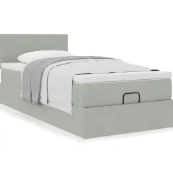 vidaXL Camas Y Accesorios-Estructura cama otomana colchón terciopelo 80x200cm