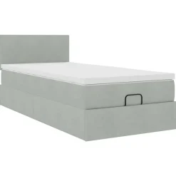 vidaXL Camas Y Accesorios-Estructura cama otomana colchón terciopelo 80x200cm
