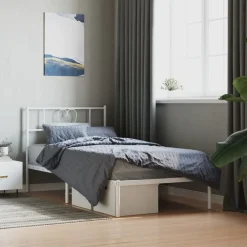 vidaXL Camas Y Accesorios-Estructura cama sin colchón con cabecero metal 75x190 cm