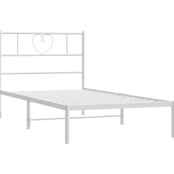 vidaXL Camas Y Accesorios-Estructura cama sin colchón con cabecero metal 75x190 cm