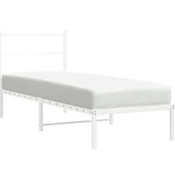 vidaXL Estructura cama sin colchón con cabecero metal 75x190 cm Blanco Online