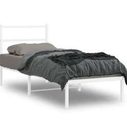 vidaXL Estructura cama sin colchón con cabecero metal 75x190 cm Blanco Online