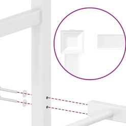 vidaXL Estructura cama sin colchón con cabecero metal 75x190 cm Blanco Online
