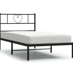 vidaXL Estructura cama sin colchón con cabecero metal 75x190 cm Negro Clearance