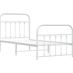 vidaXL Camas Y Accesorios-Estructura cama sin colchón con estribo metal 90x190 cm