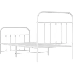 vidaXL Camas Y Accesorios-Estructura cama sin colchón con estribo metal 90x190 cm