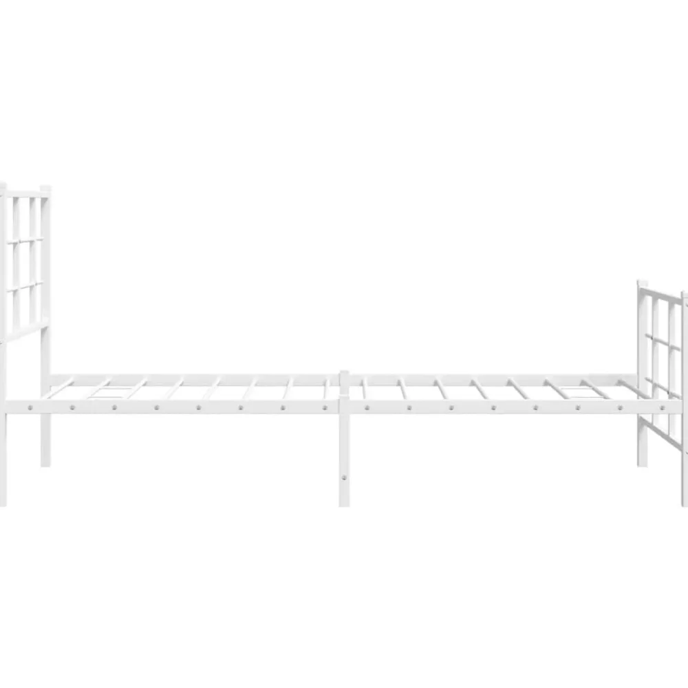 vidaXL Estructura cama sin colchón con estribo metal 75x190 cm Blanco Sale