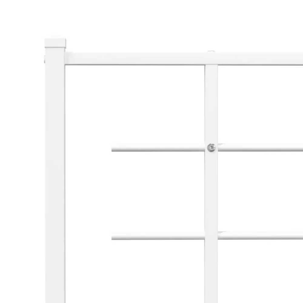 vidaXL Estructura cama sin colchón con estribo metal 75x190 cm Blanco Sale