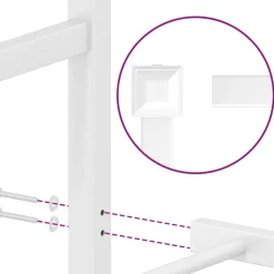 vidaXL Estructura cama sin colchón con estribo metal 75x190 cm Blanco Sale