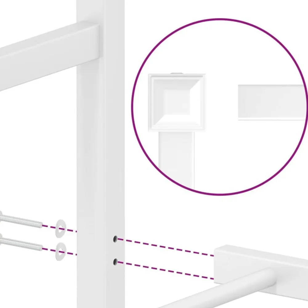 vidaXL Estructura cama sin colchón con estribo metal 75x190 cm Blanco Sale