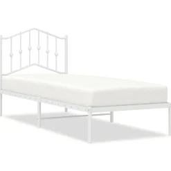 vidaXL Camas Y Accesorios-Estructura cama sin colchón con cabecero metal 75x190 cm