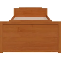 vidaXL Camas Y Accesorios-Estructura cama sin colchón madera pino marrón miel 90x200 cm