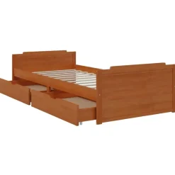 vidaXL Camas Y Accesorios-Estructura cama sin colchón madera pino marrón miel 90x200 cm