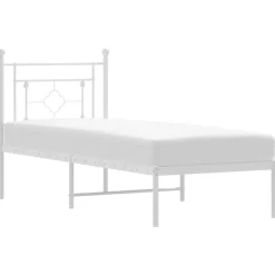 vidaXL Camas Y Accesorios-Estructura cama sin colchón con cabecero metal 75x190 cm