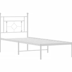 vidaXL Camas Y Accesorios-Estructura cama sin colchón con cabecero metal 75x190 cm
