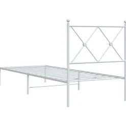 vidaXL Camas Y Accesorios-Estructura cama sin colchón con cabecero metal 75x190 cm