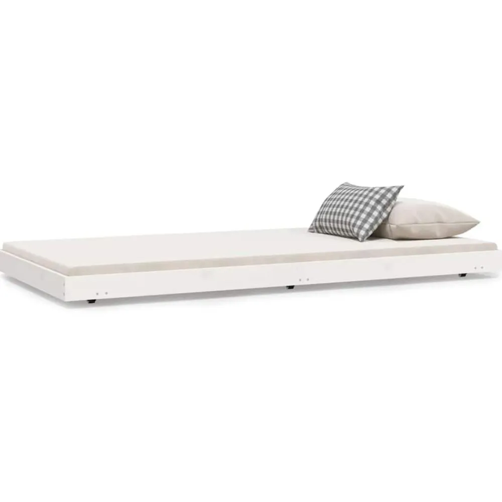 vidaXL Estructura cama sin colchón madera maciza pino blanca 100x200cm Blanco Online