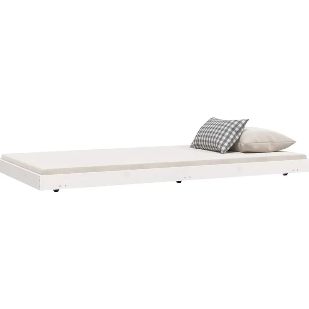 vidaXL Estructura cama sin colchón madera maciza pino blanca 100x200cm Blanco Online