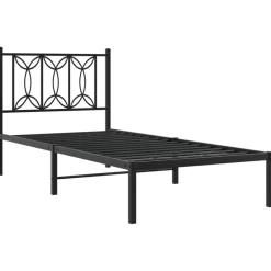 vidaXL Camas Y Accesorios-Estructura cama sin colchón con cabecero metal 75x190 cm