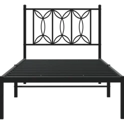 vidaXL Camas Y Accesorios-Estructura cama sin colchón con cabecero metal 75x190 cm