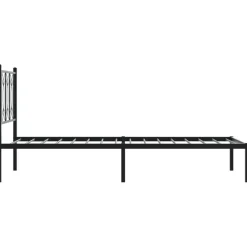 vidaXL Camas Y Accesorios-Estructura cama sin colchón con cabecero metal 75x190 cm