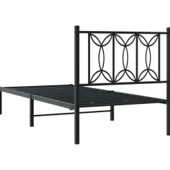 vidaXL Camas Y Accesorios-Estructura cama sin colchón con cabecero metal 75x190 cm