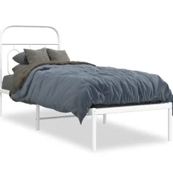 vidaXL Camas Y Accesorios-Estructura cama sin colchón con cabecero metal 75x190 cm