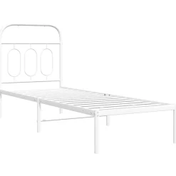 vidaXL Camas Y Accesorios-Estructura cama sin colchón con cabecero metal 75x190 cm